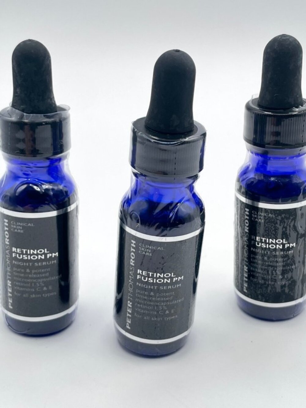 Lot of 3 Peter Thomas Roth Retinol Fusion PM Night Serum 0.4 oz 12 ML NEW/SEALED
